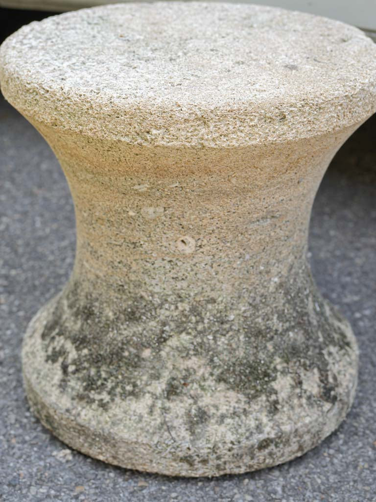 Organic textured limestone stool  