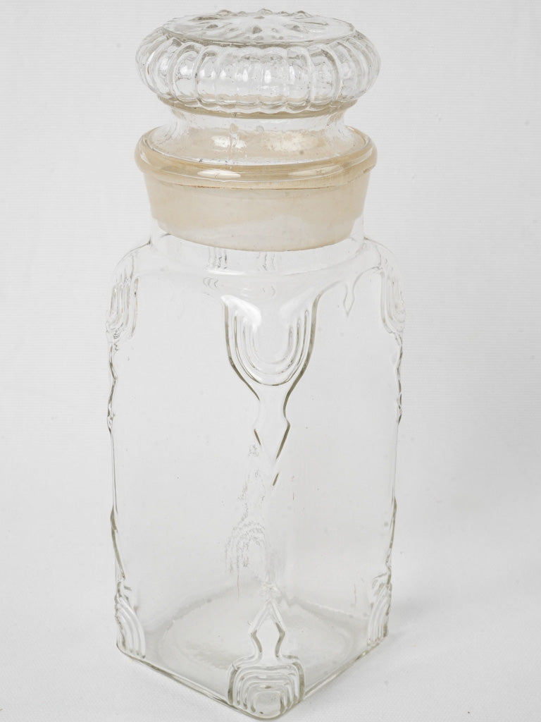 Antique elegant blown glass jar