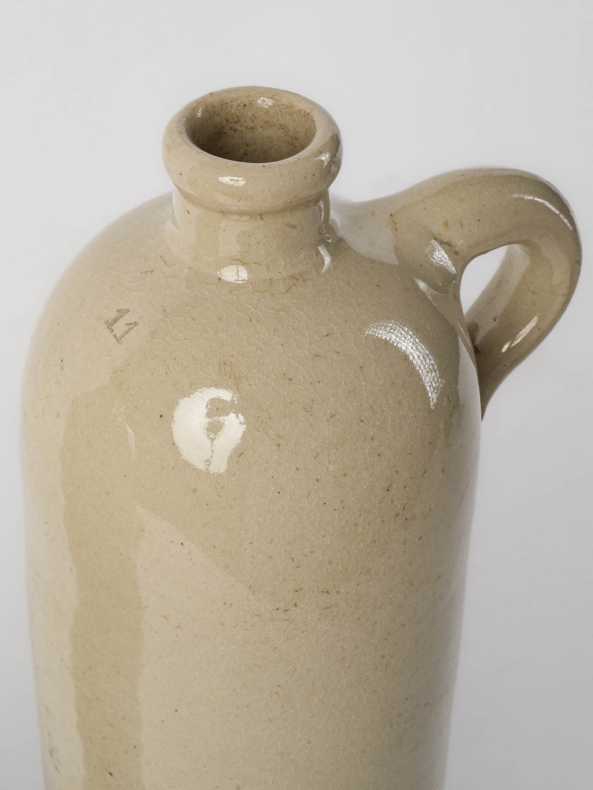 Pair of Vintage French Stoneware Bottles In Beige - 12¼"