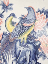 Large round vintage platter w/ birds - blue and pink 16½"