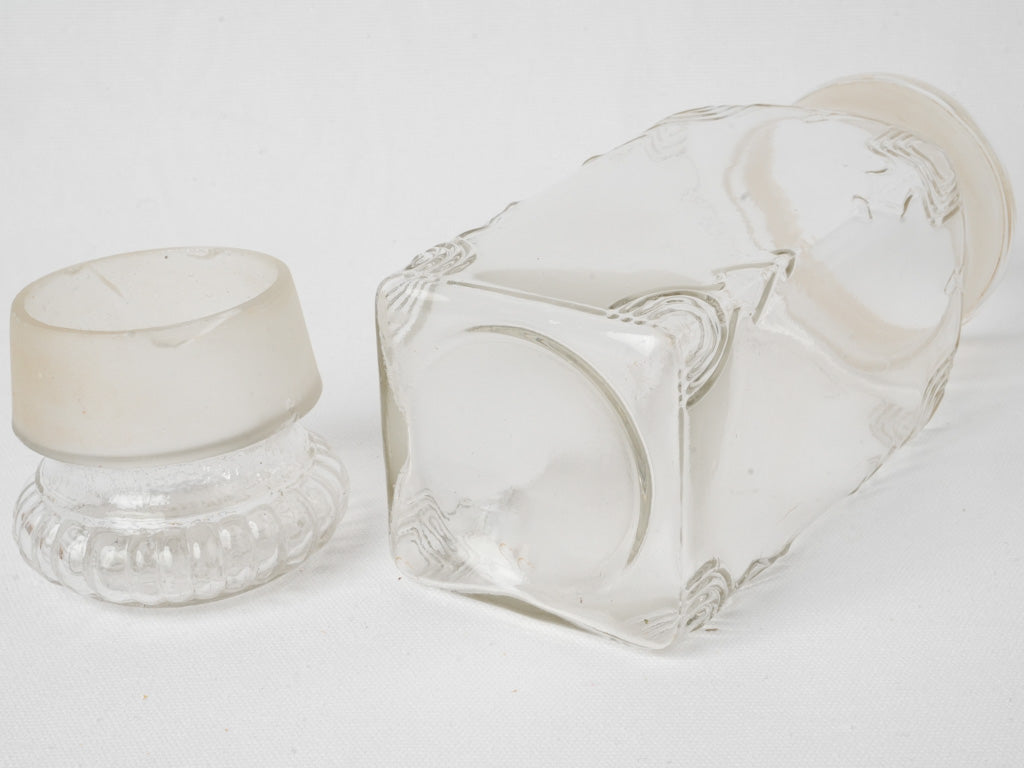 Transparent blown decorative storage jar