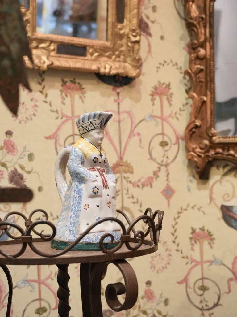 Vintage Nevers ceramic character pitcher