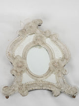 Intricate 1940s small floral mirror