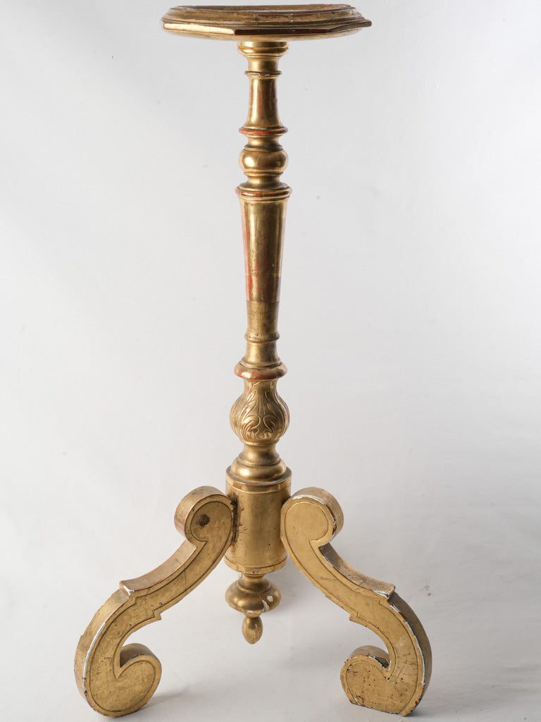 Elegant 18th-Century Gilded Wood Pedestal - 37½"