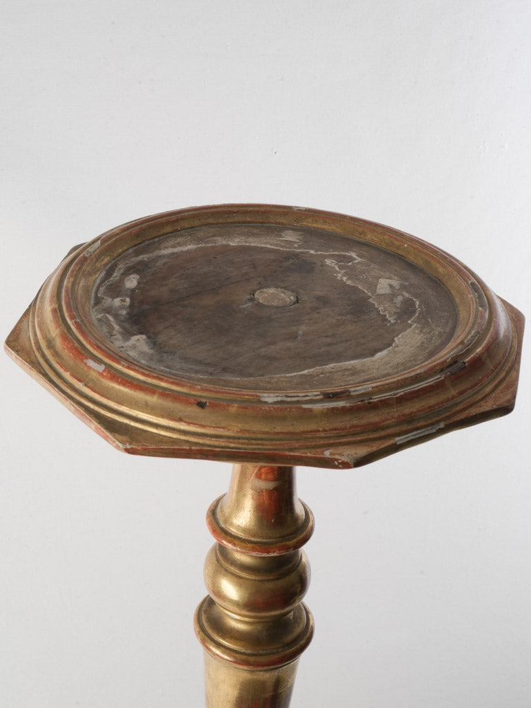 Elegant 18th-Century Gilded Wood Pedestal - 37½"