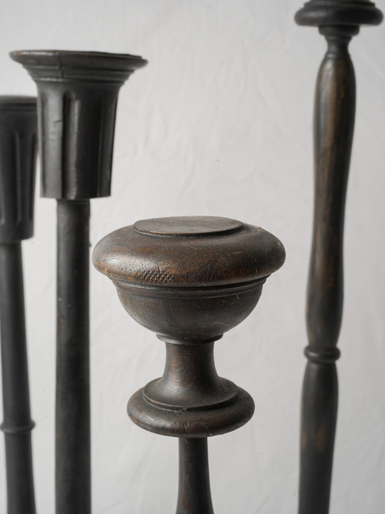 Set of 5 Decorative French Hat Stands Created from Salvaged Elements - 27½"