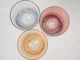 6 multicolor liqueur glasses - 1950s - 4"