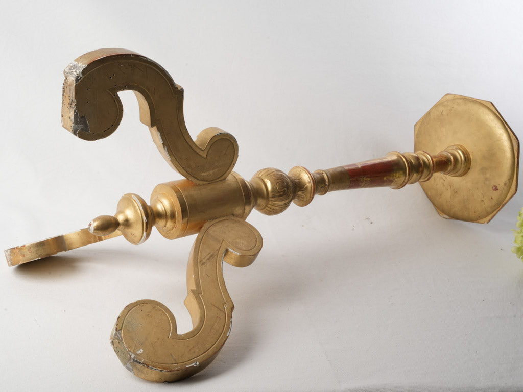 Elegant 18th-Century Gilded Wood Pedestal - 37½"
