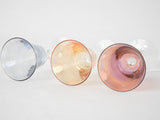 6 multicolor liqueur glasses - 1950s - 4"