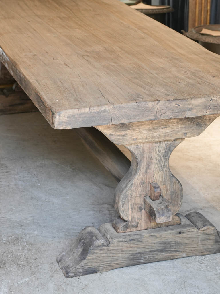 1960s French Monastery-Style Oak Dining Table w/ Gray Patina - 98"