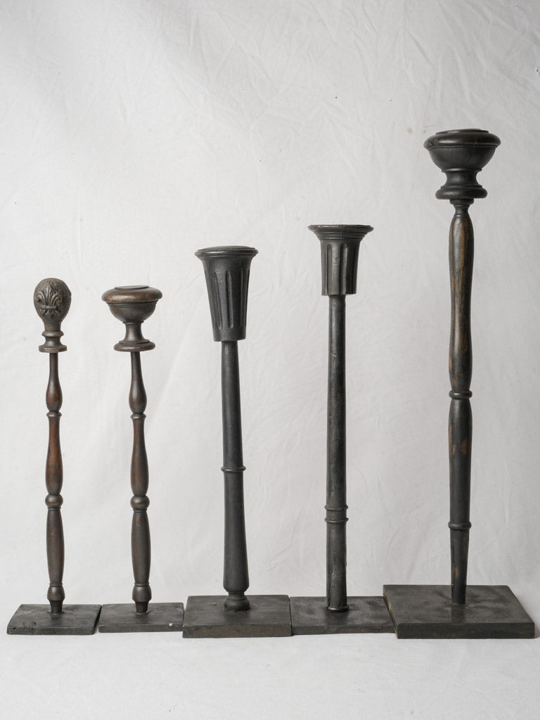 Set of 5 Decorative French Hat Stands Created from Salvaged Elements - 27½"