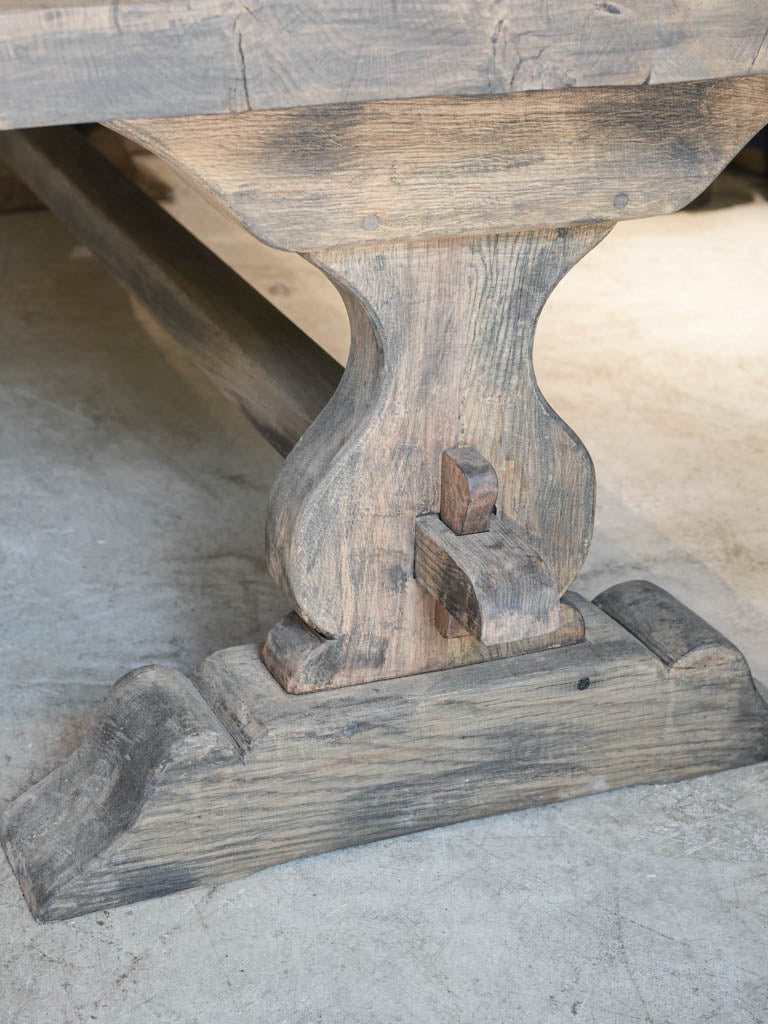 1960s French Monastery-Style Oak Dining Table w/ Gray Patina - 98"