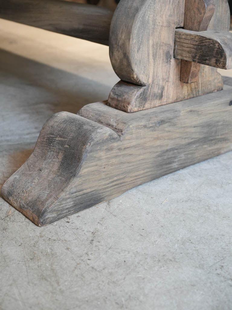 1960s French Monastery-Style Oak Dining Table w/ Gray Patina - 98"