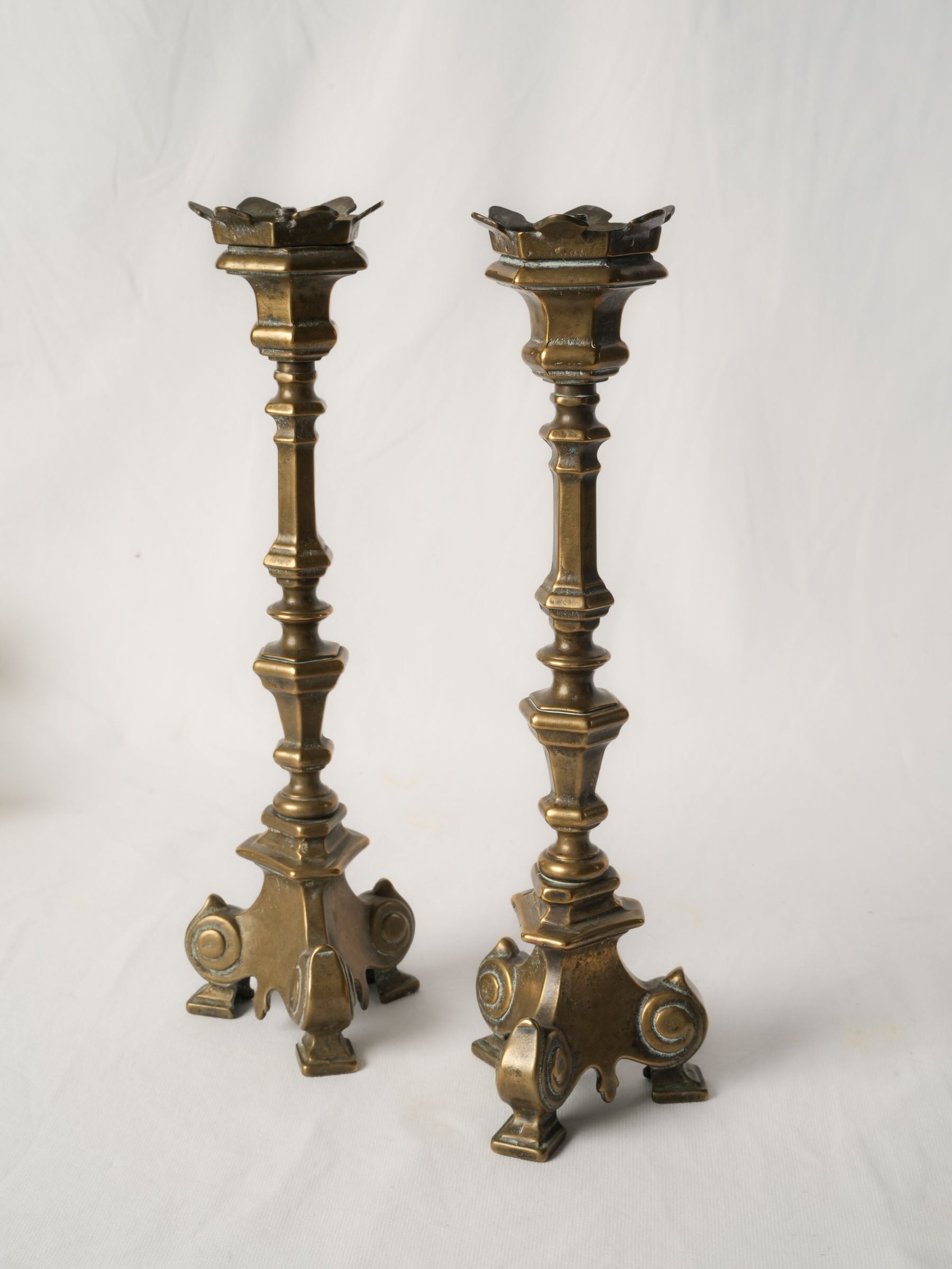 Pair of 19th century Napoleon III bronze candlesticks - 15¼"