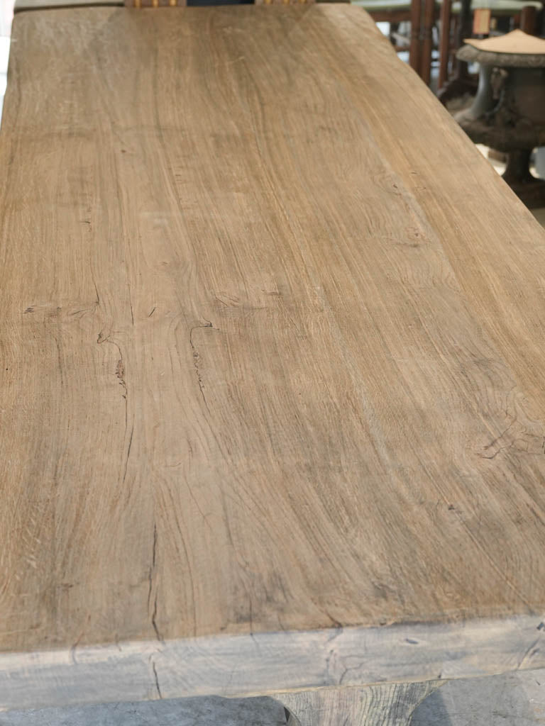 1960s French Monastery-Style Oak Dining Table w/ Gray Patina - 98"
