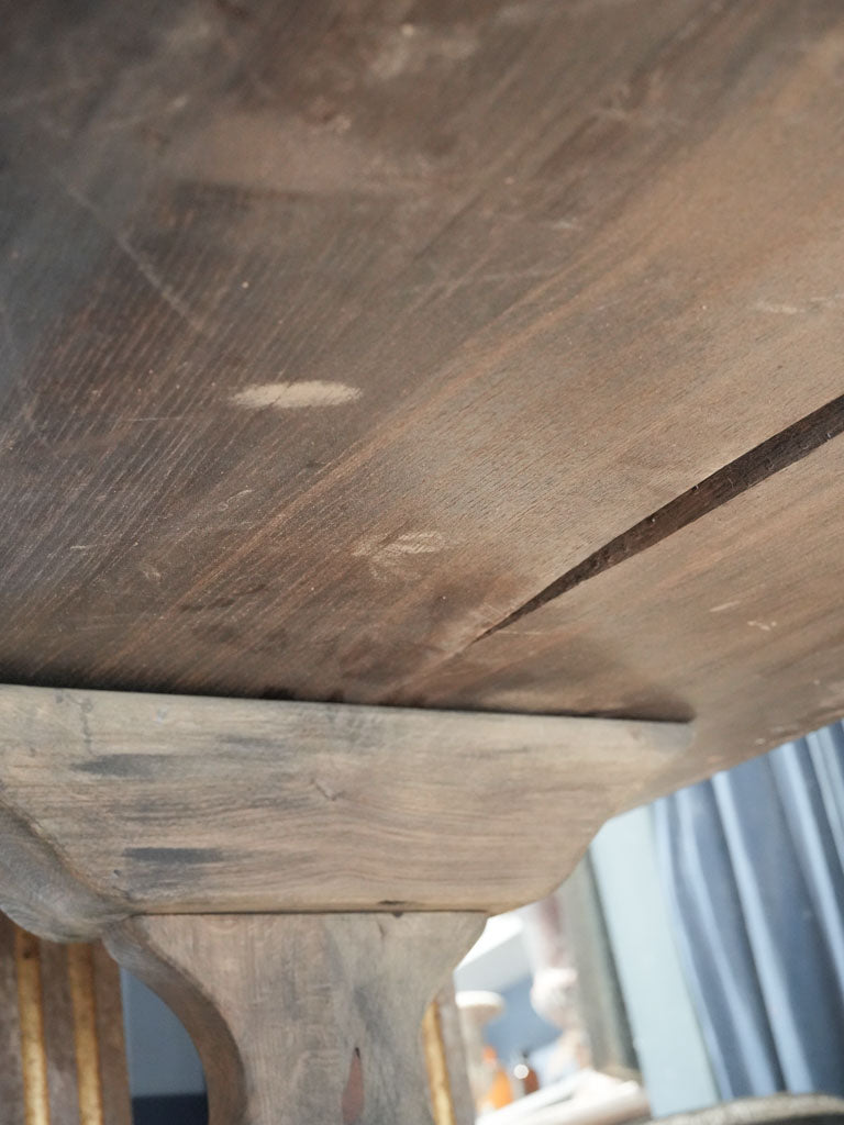 1960s French Monastery-Style Oak Dining Table w/ Gray Patina - 98"