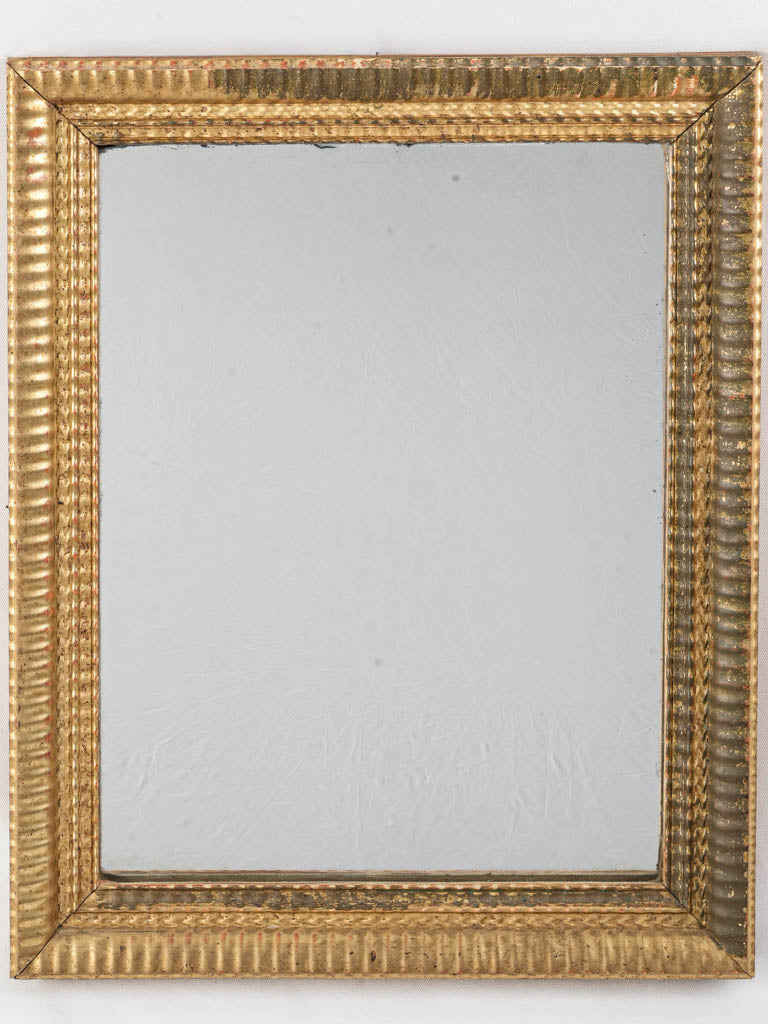 Mid-19th Century Gilded Wood Mirror w/ Rippled Frame - 28" x 22"