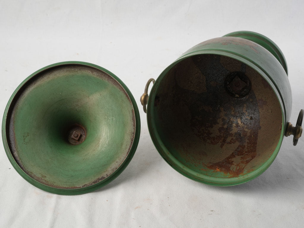 Elegant Late 18th Century Neoclassical Green-Painted Tinplate Urn - 12½"