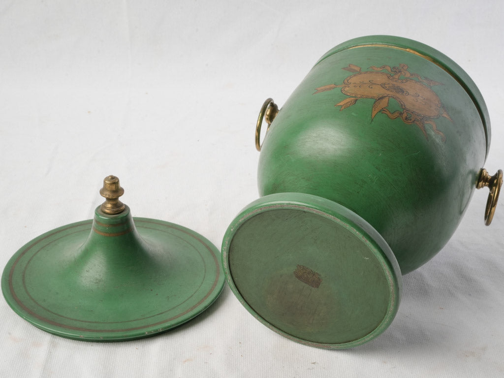 Elegant Late 18th Century Neoclassical Green-Painted Tinplate Urn - 12½"