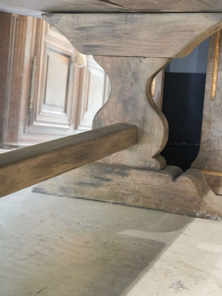 1960s French Monastery-Style Oak Dining Table w/ Gray Patina - 98"