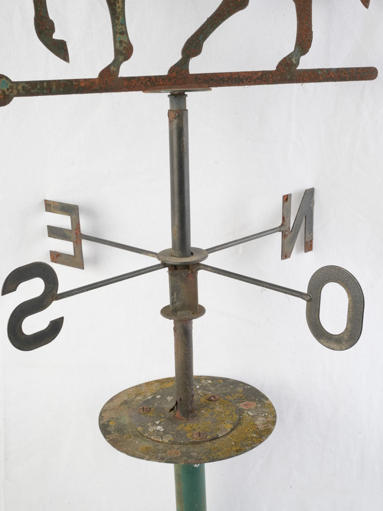 Early 20th Century French Wrought Iron Horse Weathervane From Burgundy- 39½"