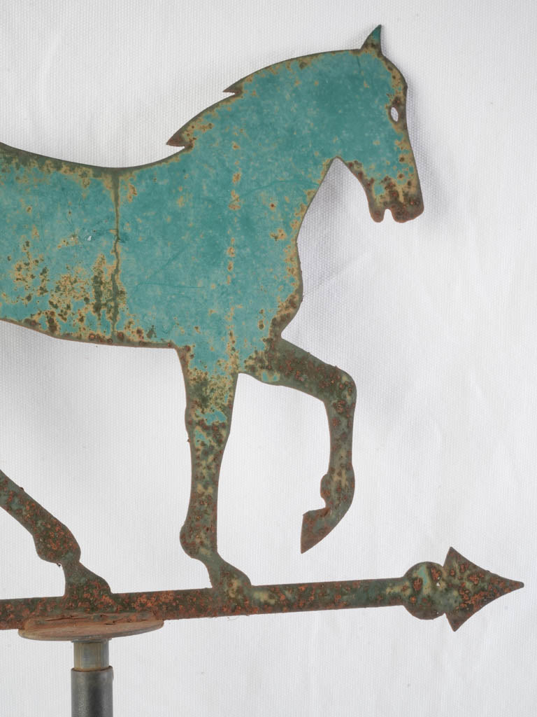 Early 20th Century French Wrought Iron Horse Weathervane From Burgundy- 39½"