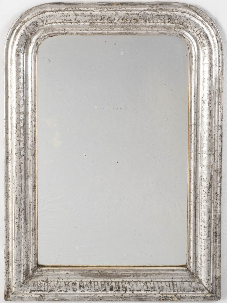 Small 19th-Century Louis Philippe Silver Gilt Mirror - 30"