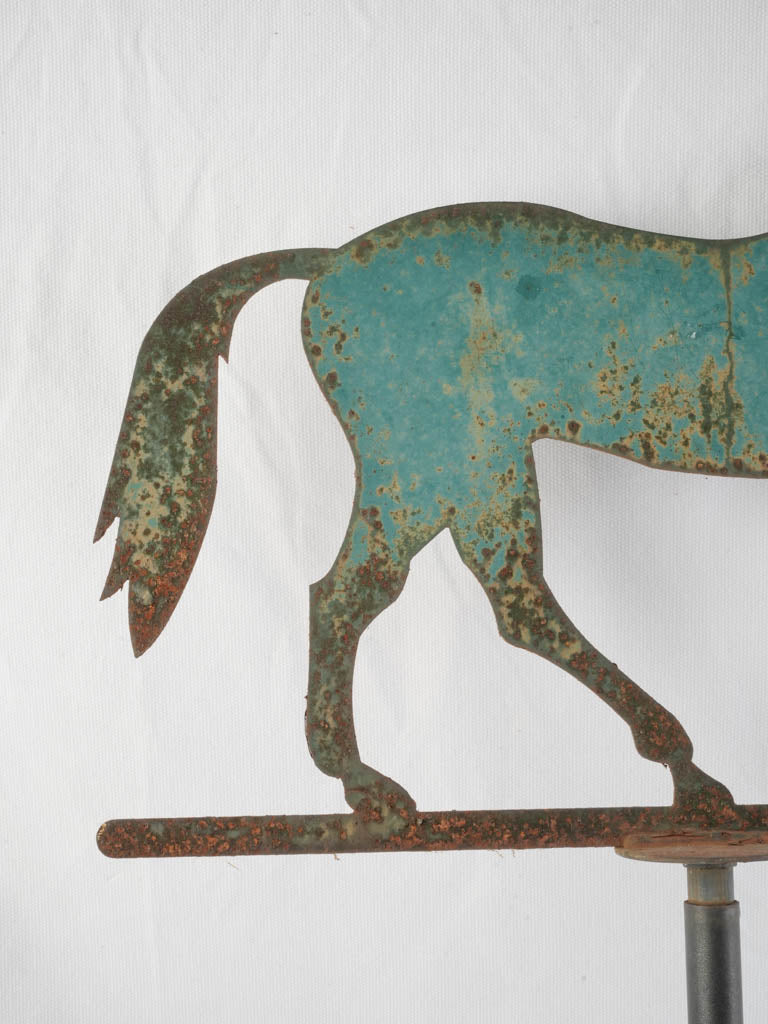 Early 20th Century French Wrought Iron Horse Weathervane From Burgundy- 39½"