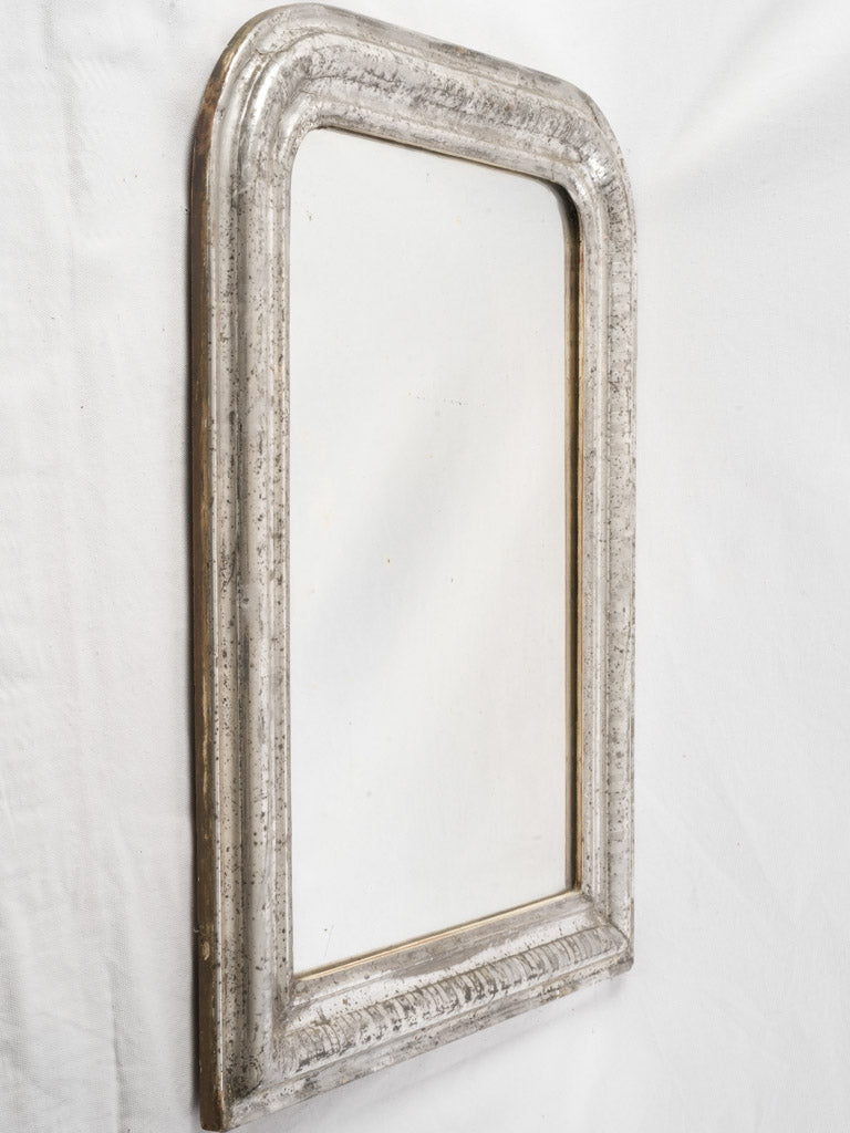 Small 19th-Century Louis Philippe Silver Gilt Mirror - 30"