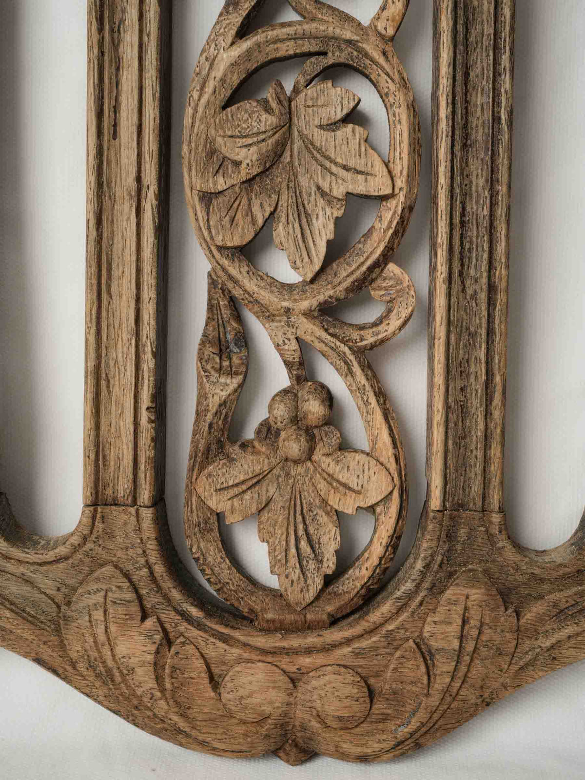 Set of Four Early 20th-Century Carved Wooden Chair Backs Repurposed as Wall Decor -20" x 15¼"