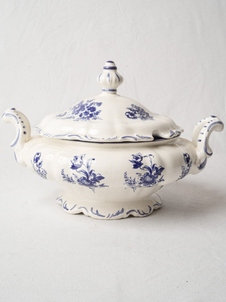 Vintage Italian Capodimonte-Style Blue and White Soup Tureen - 13½"