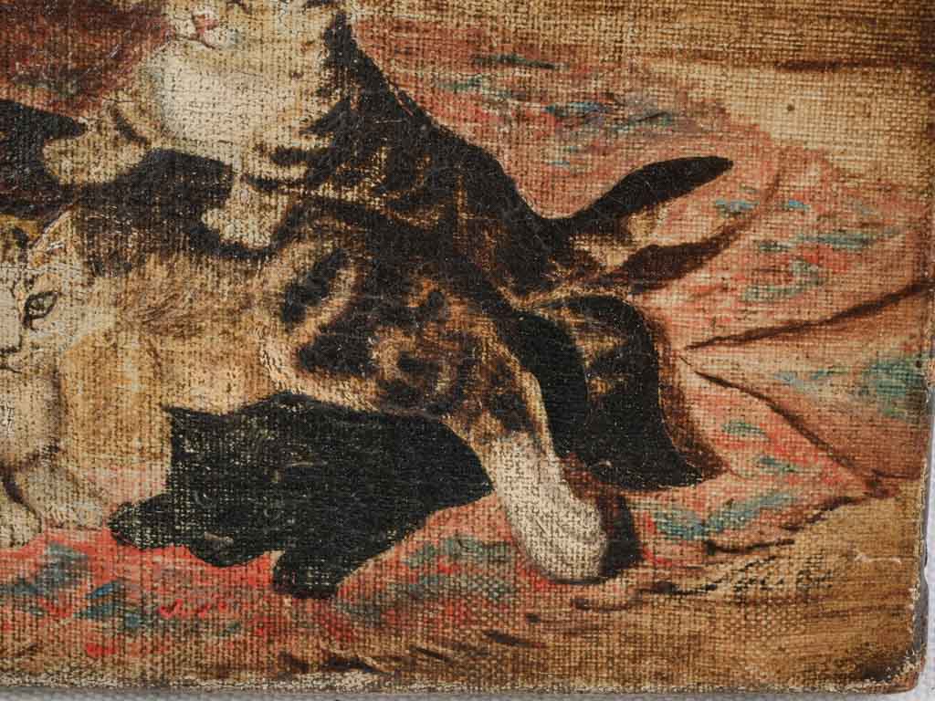 Neutral-toned feline wall decor  