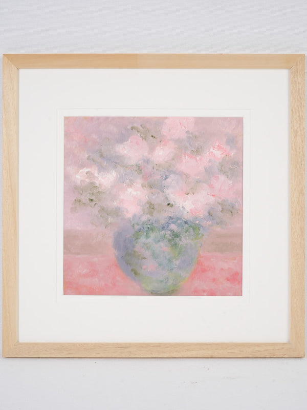 Contemporary oil painting of pink roses