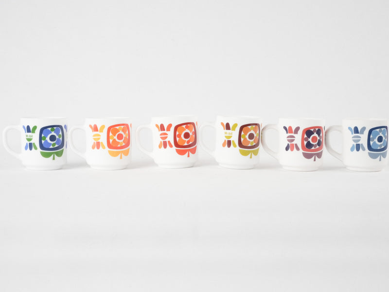 Collection of 6 Mobil mugs - 1970s