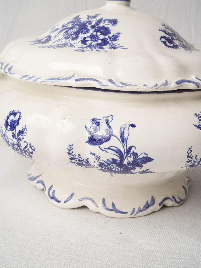 Vintage Italian Capodimonte-Style Blue and White Soup Tureen - 13½"