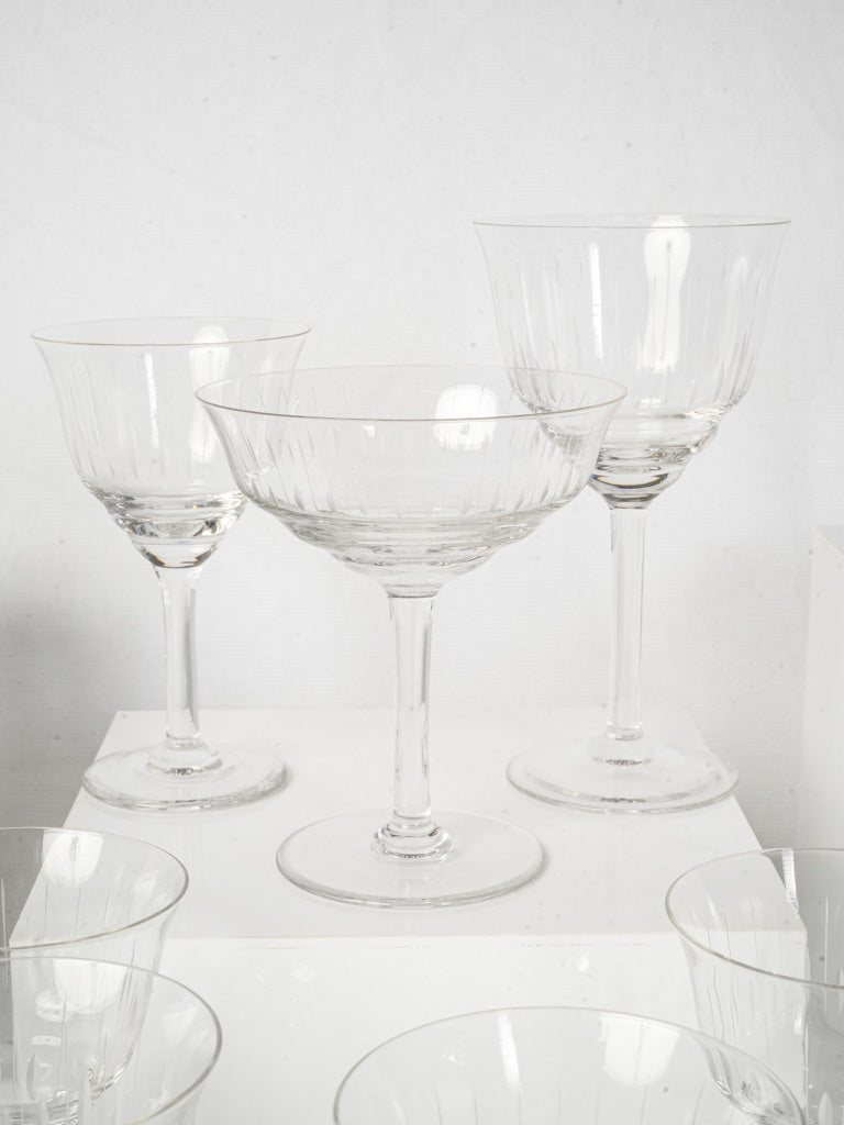 Refined antique crystal drinkware ensemble  