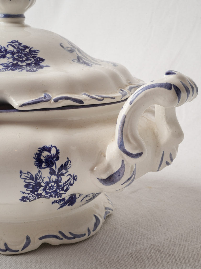 Vintage Italian Capodimonte-Style Blue and White Soup Tureen - 13½"