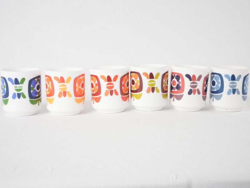 Collection of 6 Mobil mugs - 1970s