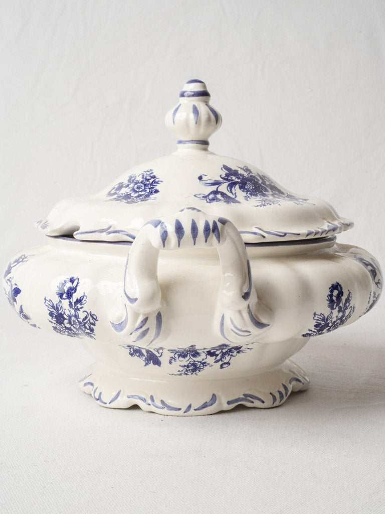 Vintage Italian Capodimonte-Style Blue and White Soup Tureen - 13½"