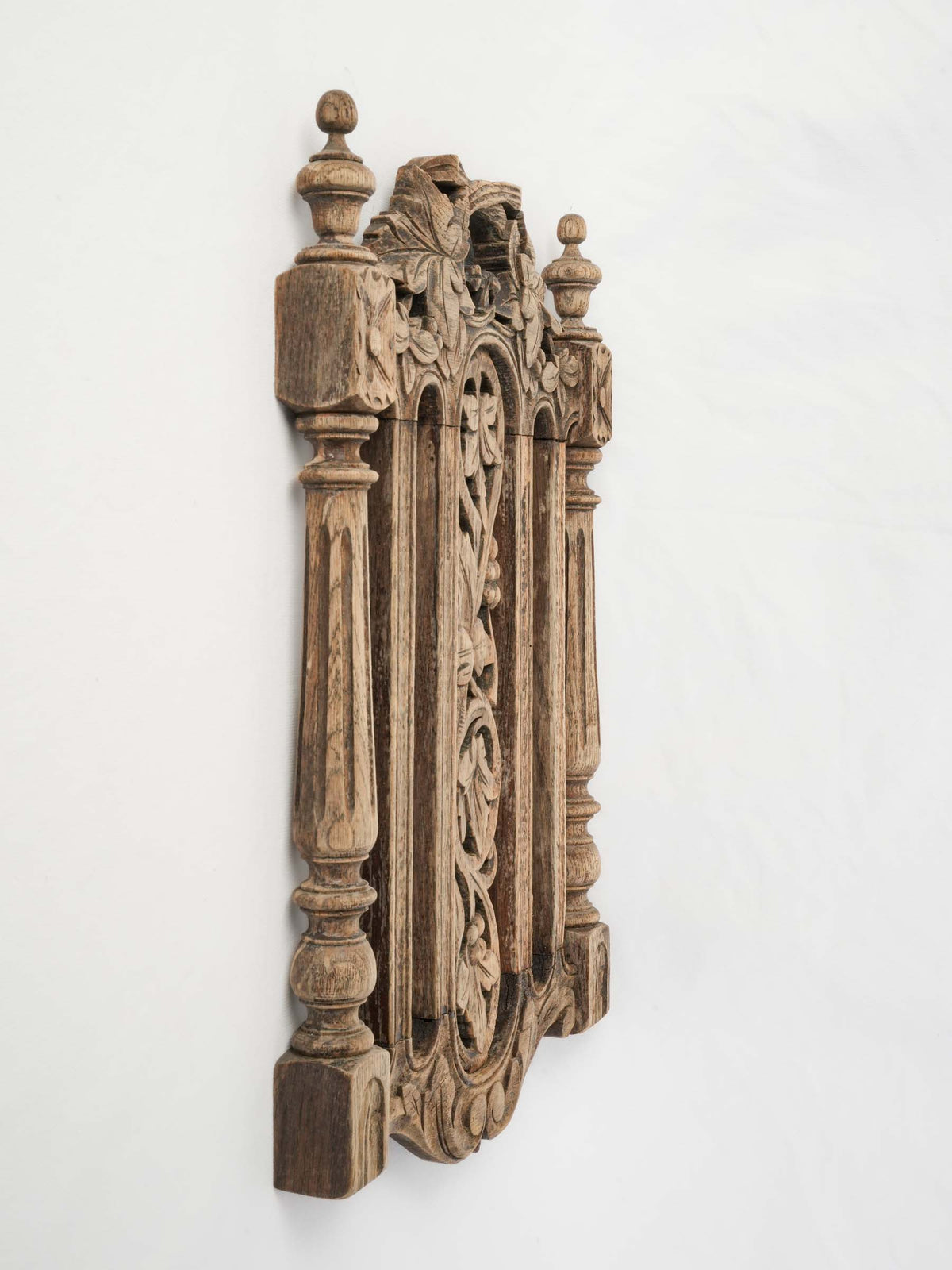 Set of Four Early 20th-Century Carved Wooden Chair Backs Repurposed as Wall Decor -20" x 15¼"