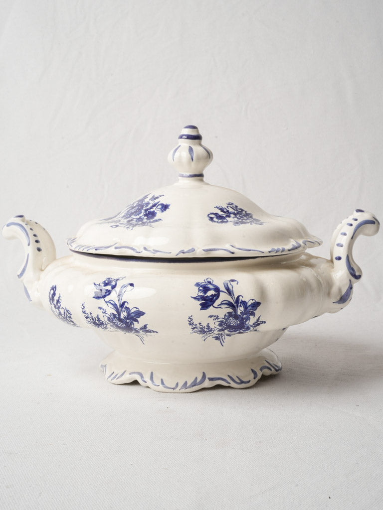Vintage Italian Capodimonte-Style Blue and White Soup Tureen - 13½"