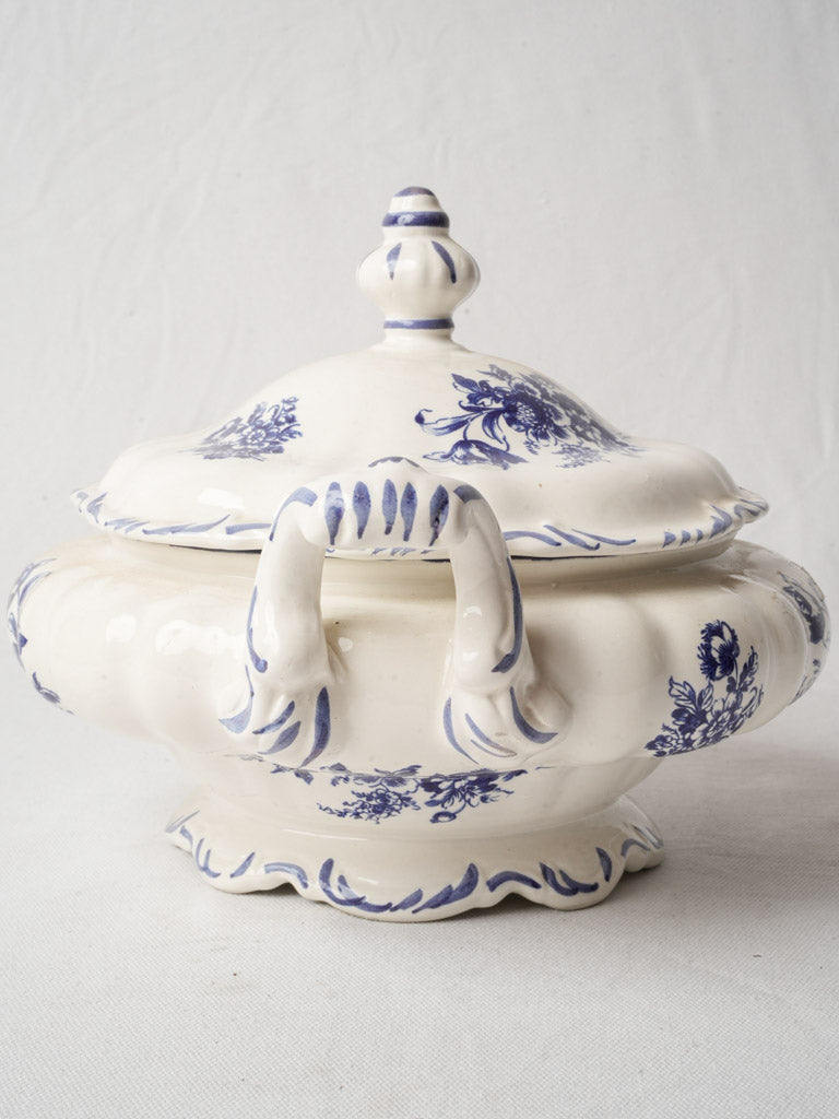 Vintage Italian Capodimonte-Style Blue and White Soup Tureen - 13½"