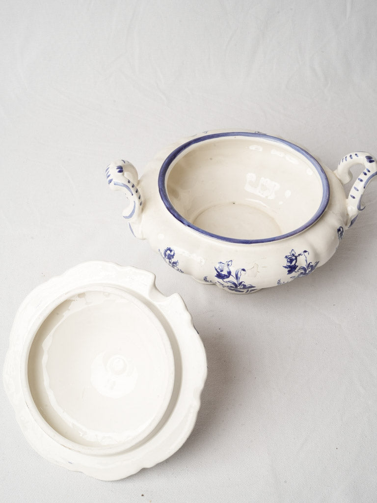 Vintage Italian Capodimonte-Style Blue and White Soup Tureen - 13½"