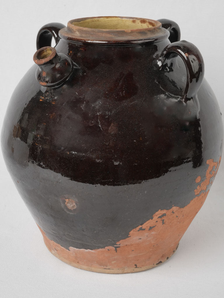 Antique rustic French terracotta jar  
