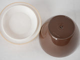 Two tone brown vintage apple ice bucket - 1970s - 6"