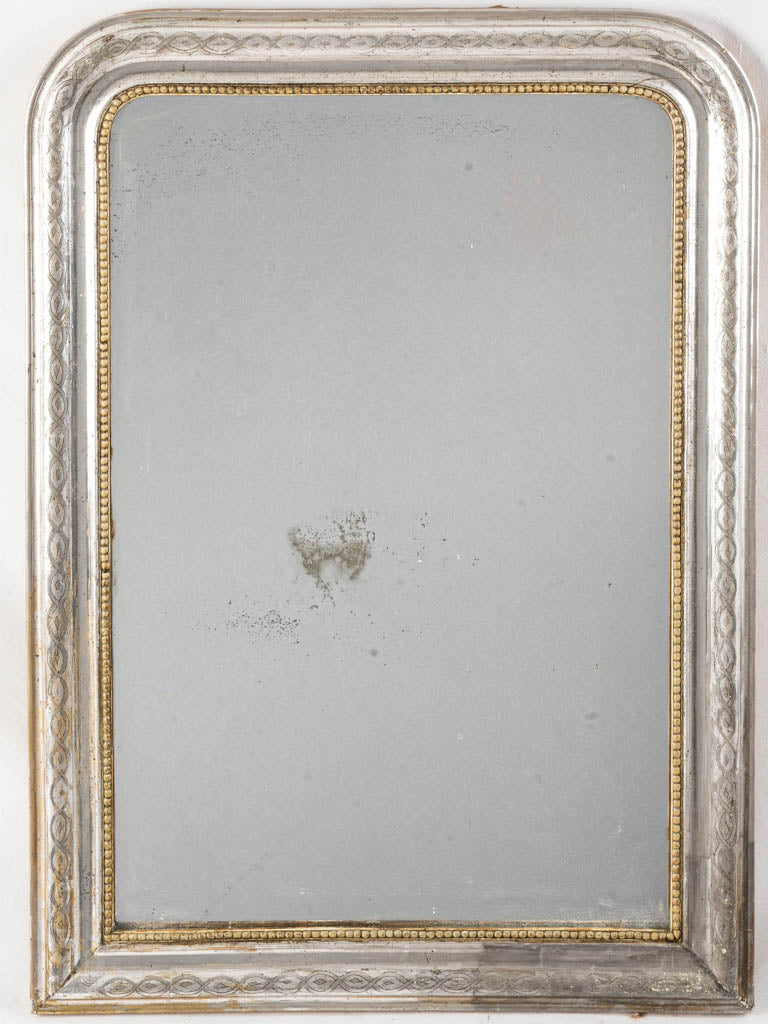 Louis Philippe Medium-Sized Silvered Mirror W/ Gorgeous Mercury Glass - 38½"