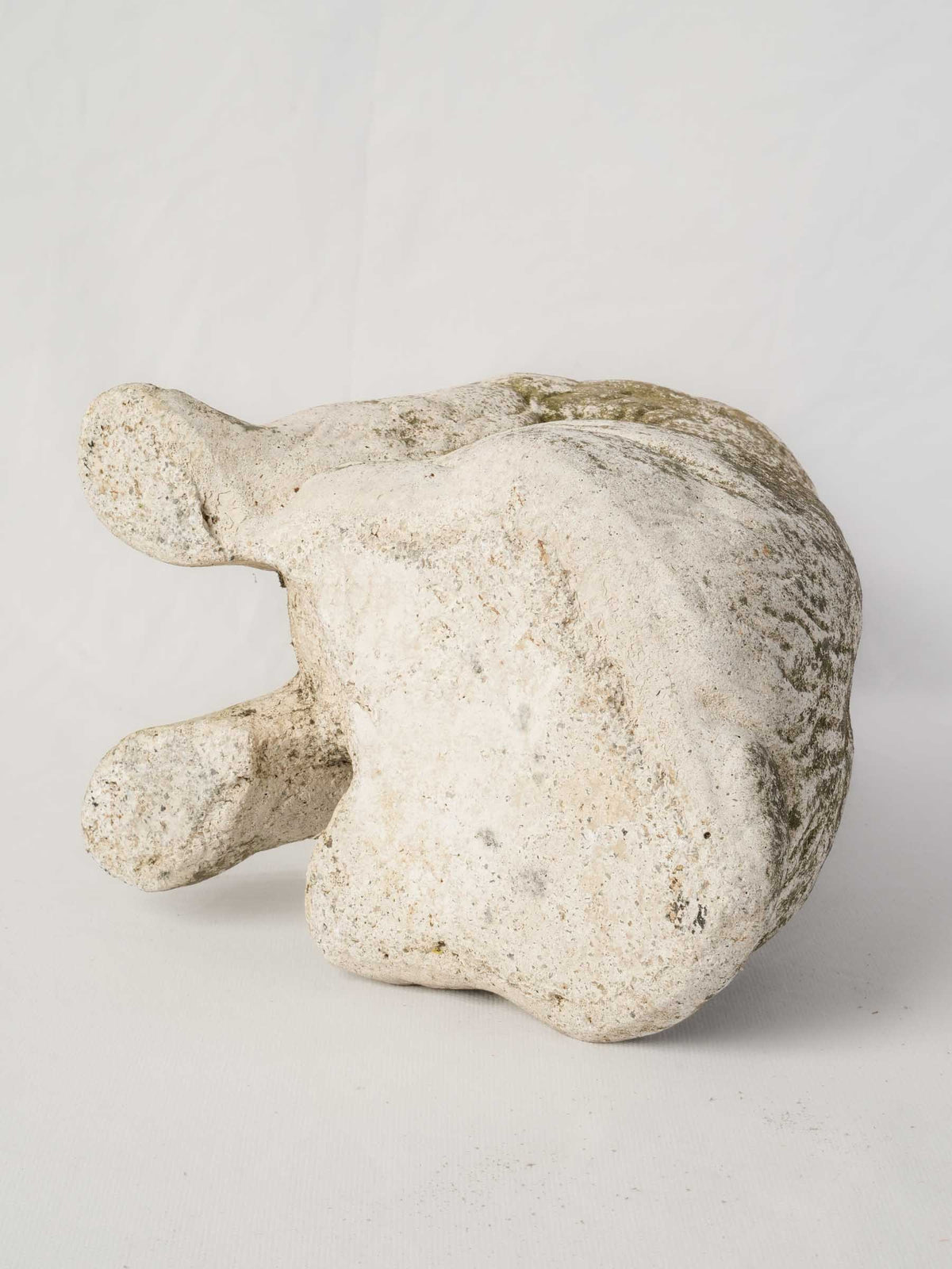 Vintage Cast-Stone Seated Dog Garden Sculpture w/ Mossy Patina - 14½"