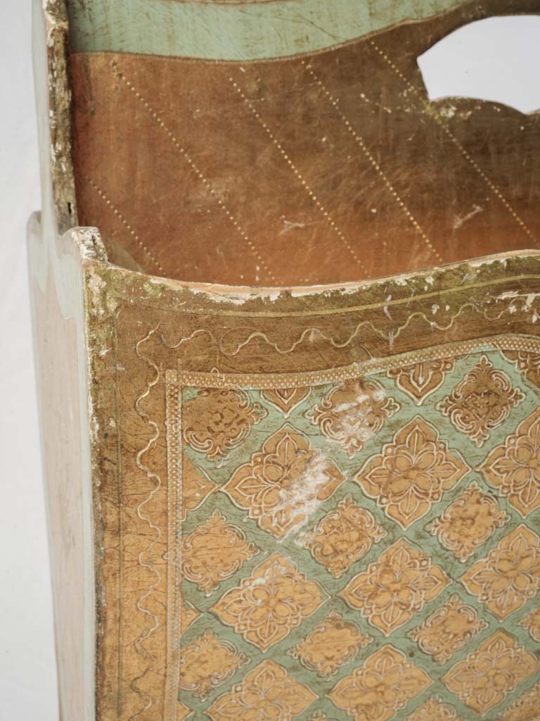 Mid-20th-Century Florentine Painted and Gilt Magazine Rack - 17¾"