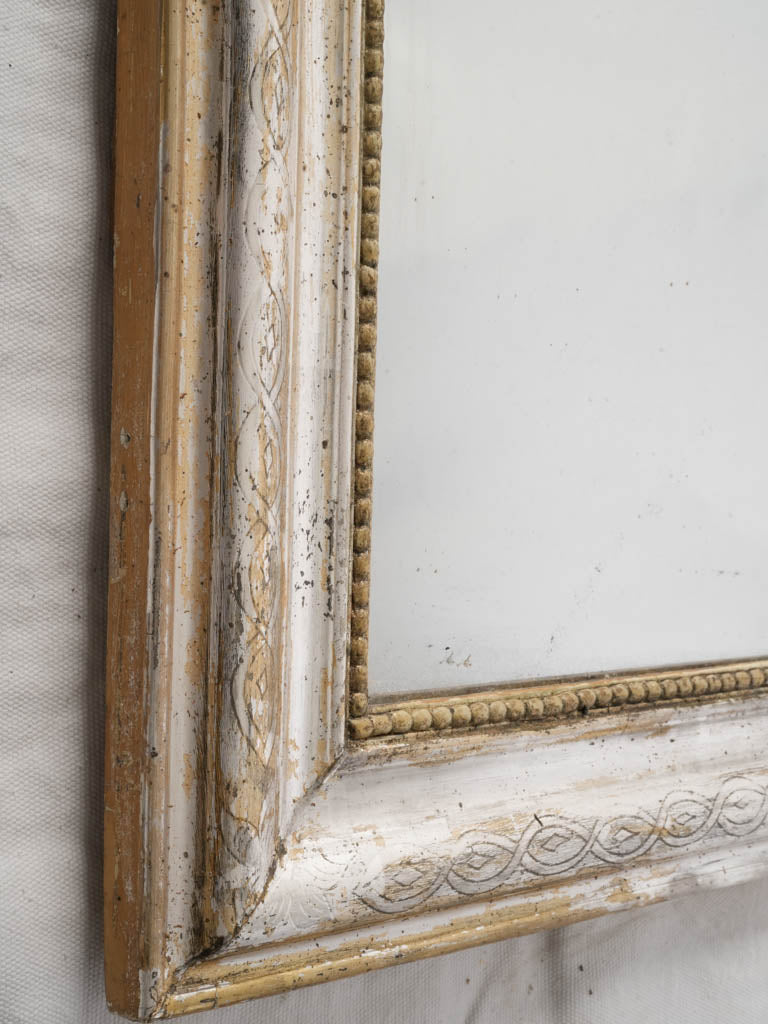 Louis Philippe Medium-Sized Silvered Mirror W/ Gorgeous Mercury Glass - 38½"