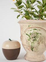 Two tone brown vintage apple ice bucket - 1970s - 6"